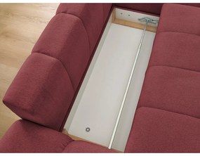 Бордо шенилов сгъваем/с място за съхранение ъглов диван (десен ъгъл) Everest – Bobochic Paris