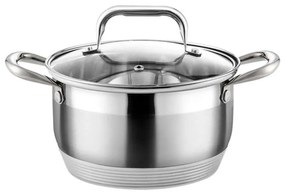 Тенжера HAUS ROLAND , HR-149-3 , със стъклен капак, ф22, огледален инокс / сатен мат