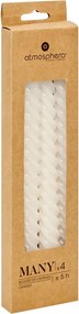 Комплект свещи без аромат atmosphera Many, 4 Усукани свещи, 25 см, Бели