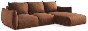 Теракотен сгъваем ъглов диван (десен ъгъл) Leila – Makamii