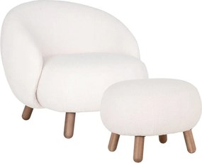 Кремав фотьойл с табуретка Savona – House Nordic