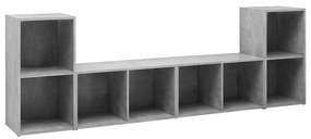 3079974 vidaXL ТВ шкафове, 4 бр, бетонно сиви, 72x35x36,5 см, инженерно дърво