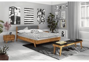 Дъбова пейка със сива седалка Retro - The Beds