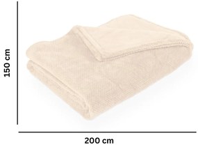 Одеяло от микроплюш в цвят слонова кост 150x200 cm Pippa – Tiseco Home Studio