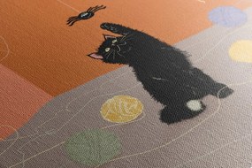 Картина на платно – Игрива котка с кълба