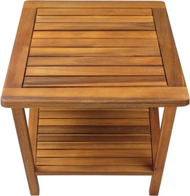 Дървена странична маса от акациева дървесина - 45 x 45 x 45 cm