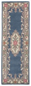 Син вълнен килим , 67 x 210 cm Aubusson - Flair Rugs