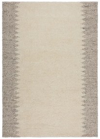 Кремав ръчно изработен килим със смес от вълна 80x150 cm Minerals Border – Flair Rugs