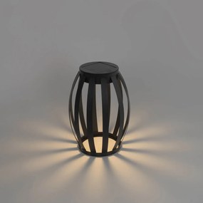 Комплект от 2 настолни лампи за външен монтаж черни 3-степенна димируема слънчева & акумулаторна - Sheldon