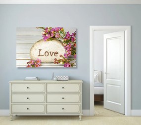 Картина на платно – С надпис на камък Love