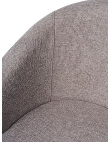 Светлосив тапициран трапезен стол с подлакътници Easton – Unique Furniture