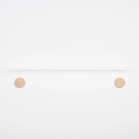 Стенен рафт от бяла стомана с детайли от дъбово дърво с 2 куки , дължина 70 см Hook - Gazzda