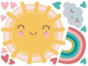 Комплект стикери за стена слънце, облак и дъга - Ambiance