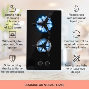 Klarstein Trifecta, газов котлон, 2 триъгълни горелки, стъклокерамика