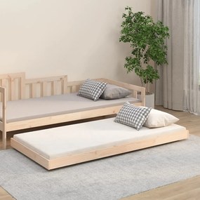 823509 vidaXL Рамка за легло без матрак, 75x190 см, масивна чамова дървесина