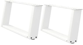 4012749 vidaXL Крака за масичка за кафе, U-образни, 2 бр., бели, 60 x (30-31) см, стомана