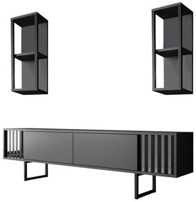 ТВ шкаф Chrome, цвят Антрацит Черен