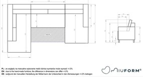 Тъмносиньо кадифе, U-образен разтегателен диван, ляв ъгъл Stylish Stan - Miuform