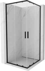 Mexen Exo-S Duo квадратна плъзгаща се душ кабина 90 x 90 см, прозрачна, черна