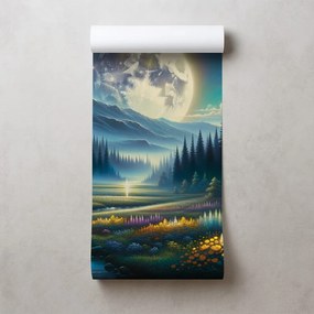 Тапет – Вълшебен нощен пейзаж с луна