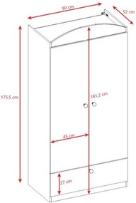 Гардероб Babydreams 3 вратиs-Prasino