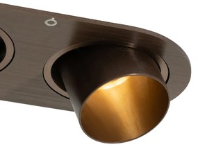 Комплект от 6 вградени спота тъмен бронз GU10 35mm с наклон 2 светлини - Installa