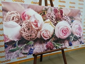 Картина на платно – Празнична цветна композиция от рози