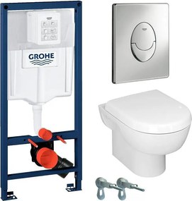 Структура за вграждане с крепежи, бутон и конзолна тоалетна 4 в 1 Solido Perfect