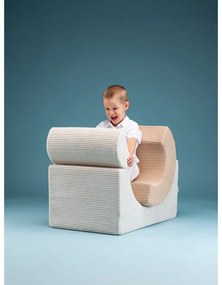 Кремаво велурено игрище от пяна 75x49x37 cm Rainbow Montessori – Wigiwama