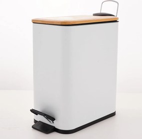 Бяло стоманено кошче за боклук с педал 5 l Erik – Spirella