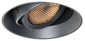 Модерен вграден прожектор черен GU10 AR70 кръгъл без рамка - Oneon Honey