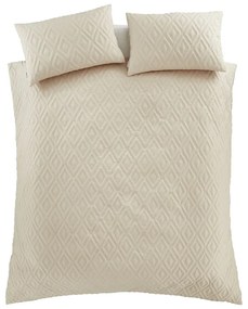 Бежово двойно удължено спално бельо 230x220 cm Jacob Geo – Catherine Lansfield