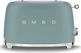 Тостер за хляб SMEG 50's Style TSF01EGMEU, 950W, 2 филии, 6 нива, Тавичка за трохи, Вграден кабел, Неръждаема стомана, Изумрудено зелен