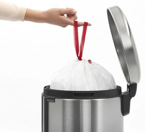 Кош за боклук с педал Brabantia NewIcon 649046, 20 л, Плавно затваряне, Противоплъзгаща основа, Устойчив на пръстови отпечатъци, Инокс/Мат