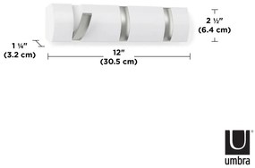 Бяла стенна закачалка от тополово дърво Flip - Umbra