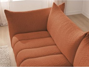Оранжев ъглов диван от прежда с примки от букле (ляв ъгъл) Azra – Bobochic Paris