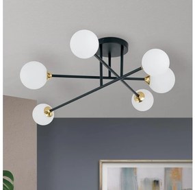 Orion DL 7-786/6 - Полилей за повърхностен монтаж SNOWWHITE 6xG9/20W/230V Ø 84 см черен/златист