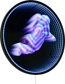 Черна стенна светлинна декорация за контакт ø 60 cm Duke – Reality