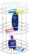 Иноксов стелаж / етажерка за баня на 3 етажа ъгъл Koselikleri 23х23х55см EGE-(40366)