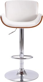 287376 vidaXL Бар табуретка, бяла, изкуствена кожа