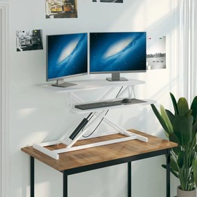 336402 vidaXL Регулируемо бюро, 90x40x(13-50) см, стомана и инженерно дърво