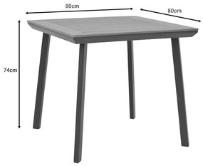 Маса Ръсти 80x80 полиууд 152-000032 цвят натурал-антрацит