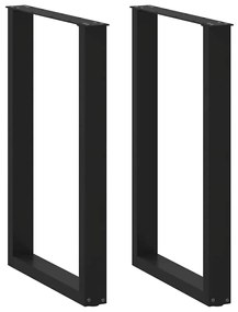 4013224 vidaXL Крака за бар маса, U-образни, 2 бр., черни, 60 x (90-91) см, стомана
