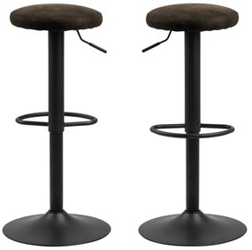 Сив тапициран бар стол с регулируема височина (височина на седалката 62 cm) Finch – Actona