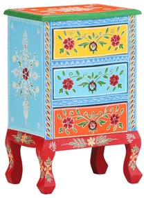 321667 vidaXL Ръчно рисувано нощно шкафче, 40x30x60 см, манго масив