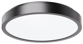 RABALUX Samira, indoor round ceiling lamp, black plastic lamp with white plastic shade, 48W, with shade: 3100lm, without shade: