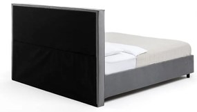 Сиво тапицирано двойно легло с място за съхранение и матрак с решетка 180x200 cm Myra Bold - Bonami Selection