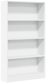 857844 vidaXL Библиотека, бяла, 80x24x143 см, инженерно дърво