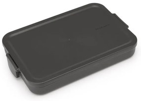 Кутия за храна Brabantia Make&Take 1006284, 1.1 л, До 2 сандвича, Без BPA, Плоска, Тъмносив