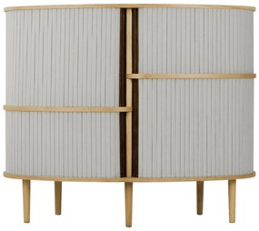 Шкафче от дъбов декор с плъзгащи се врати в сив и естествен цвят 120x100x50 cm Audacious – UMAGE